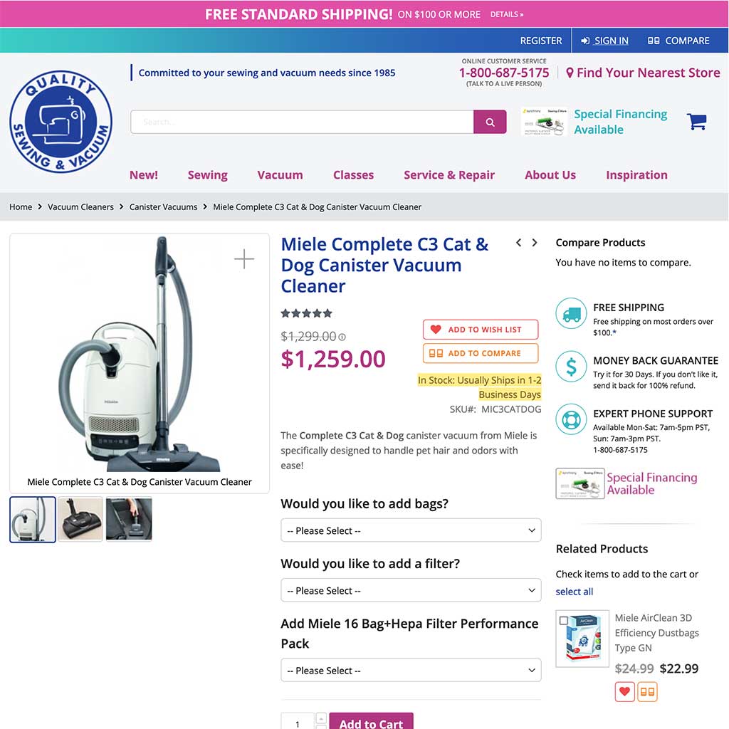 Quality Sewing and Vacuum